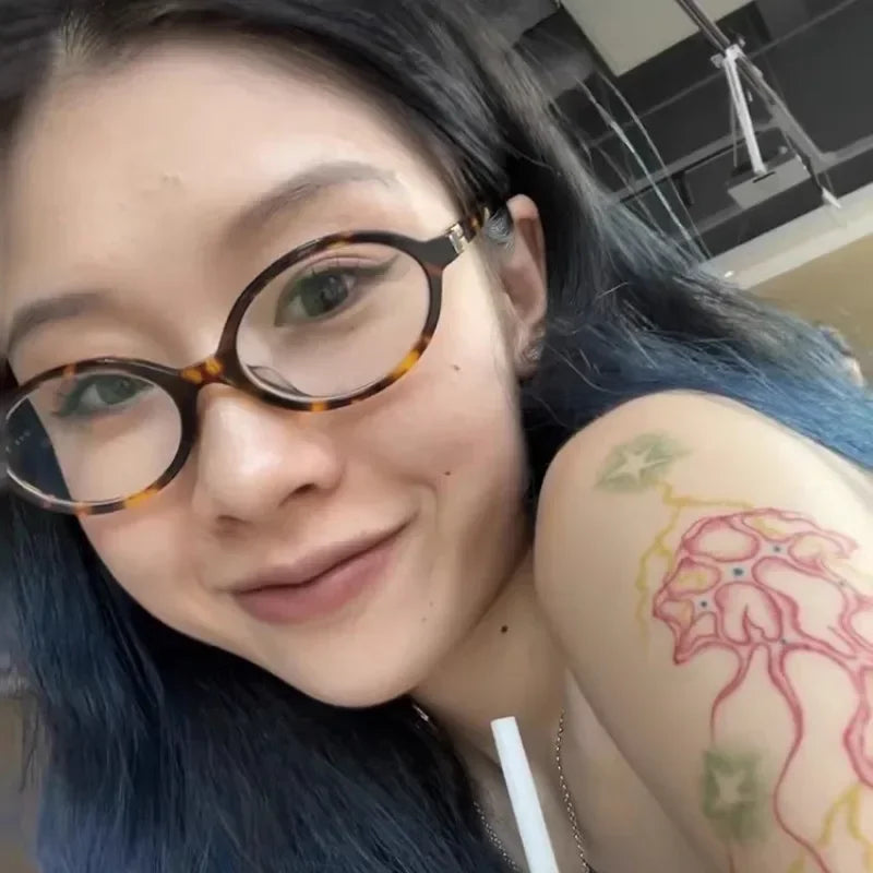 Óculos de armação oval feminino leopardo ins doce legal óculos tendência marca leitura computador anti luz azul óculos