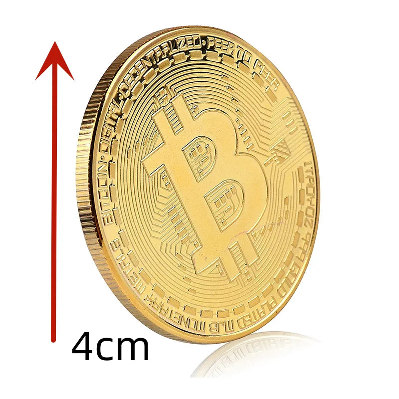 Moedas de bitcoin banhadas a ouro coleção de arte artesanato réplica decoração moeda física metal moeda de prata coleção de arte