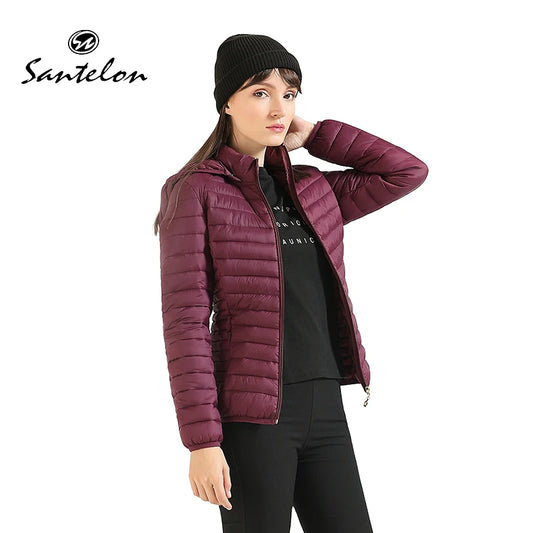 Jaqueta inverno ultraleve acolchoado jaquetas para mulheres curto parka com capuz feminino ao ar livre quente leve outwear