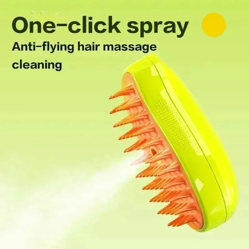 3 em 1 gato cão vapor escova escova de cabelo spray gato escova de cabelo para massagem pet grooming ferramenta derramamento 3 em 1 sprays pentes de massagem