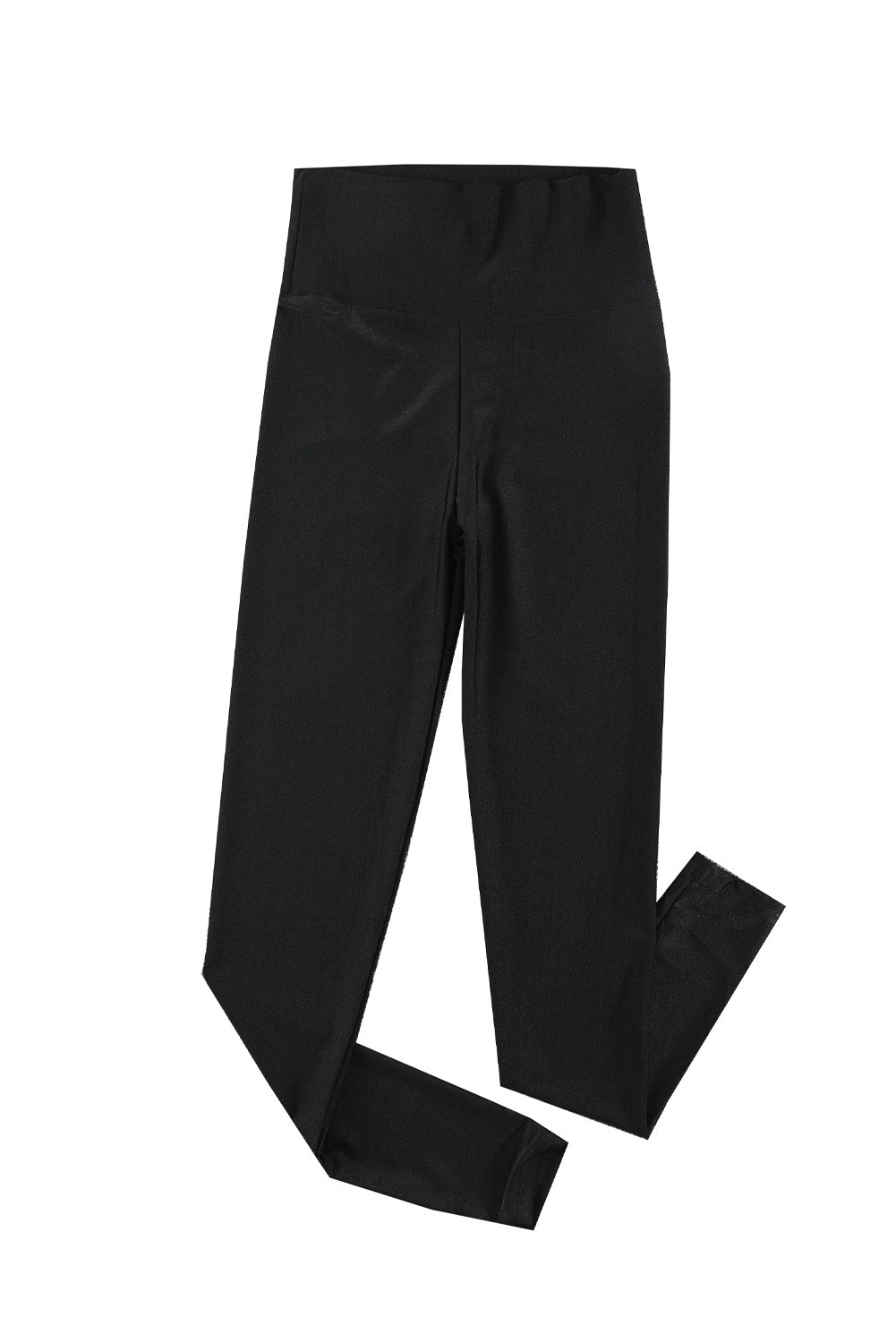 Leggings justas pretas de cintura alta com cinta na cintura